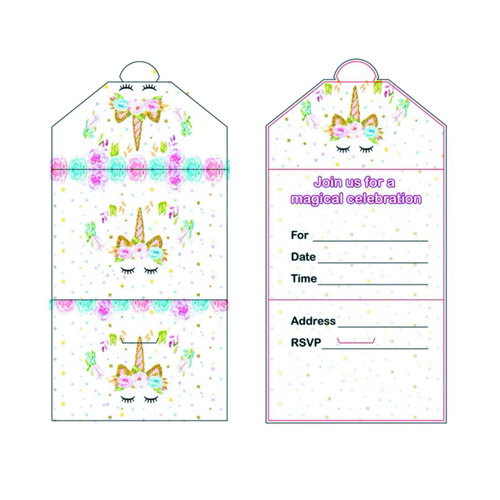 Unicorn Birthday Invitation Card